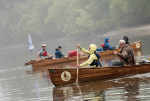 Students canoeing 